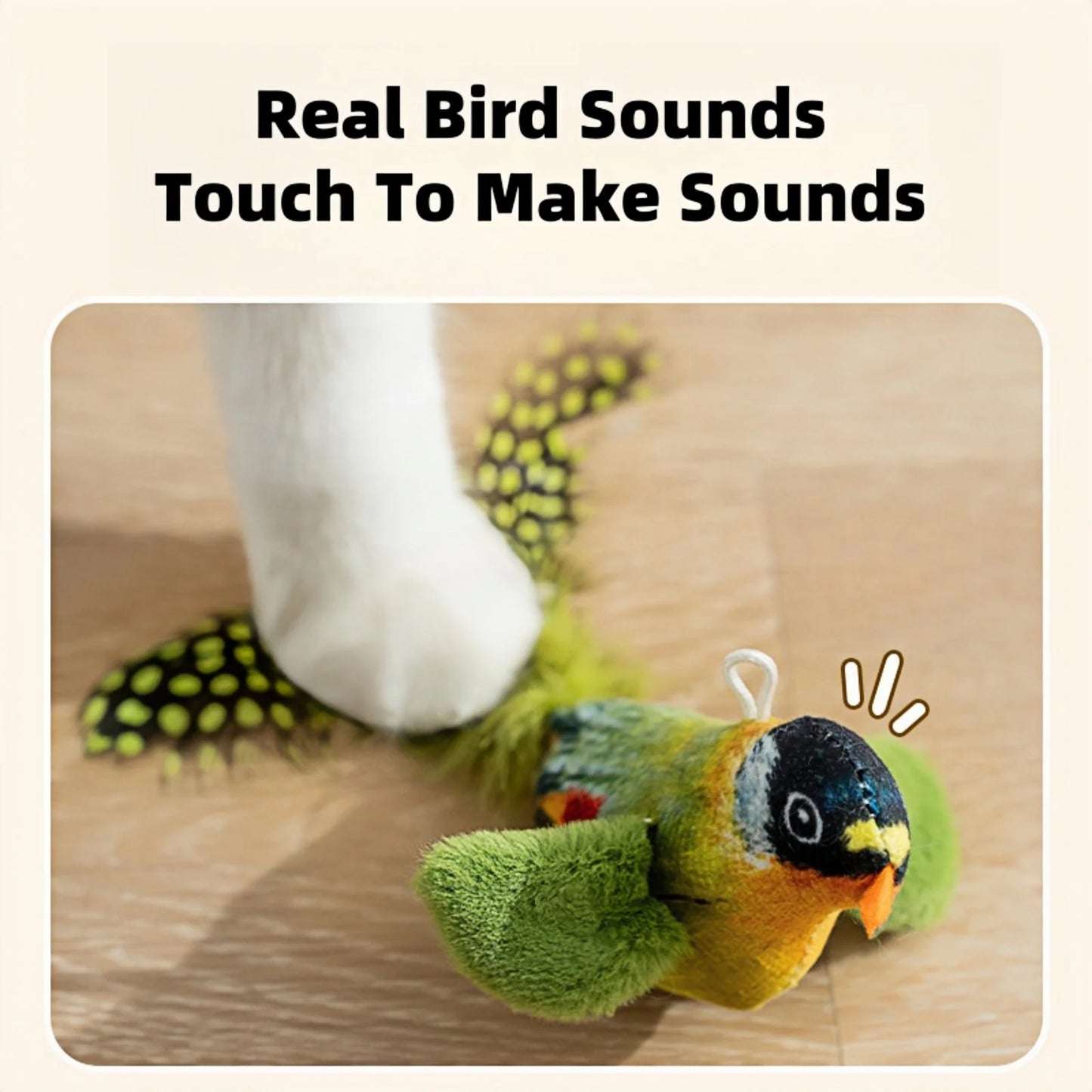 Cat Toys For Indoor Cats Interactive Cat Toy Realistic Bird Sound Cat