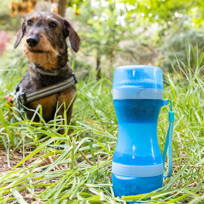 2-in-1 bottle with water and food containers for pets Pettap