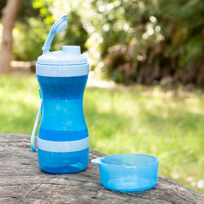 2-in-1 bottle with water and food containers for pets Pettap