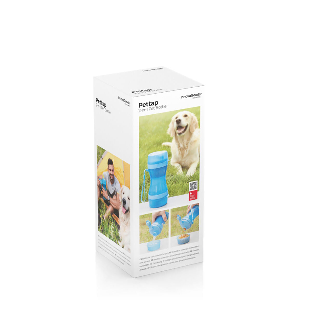 2-in-1 bottle with water and food containers for pets Pettap