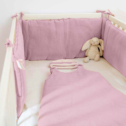 Organic Cotton Cot Bumper - Pink