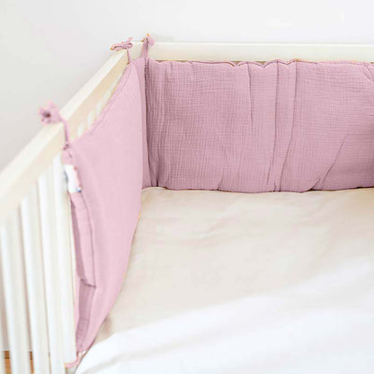 Organic Cotton Cot Bumper - Pink